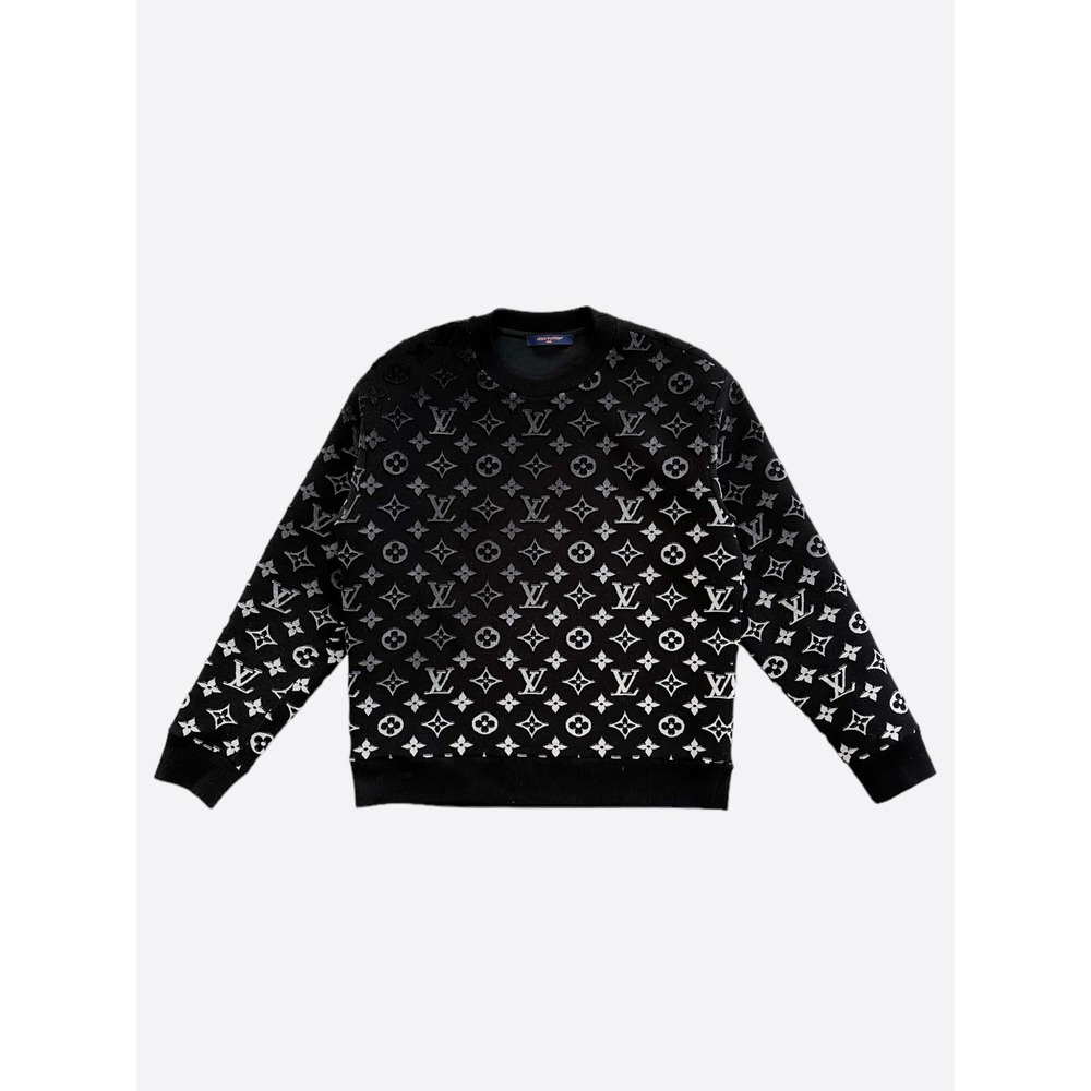 Louis Vuitton Black & White Gradient Monogram Sweater